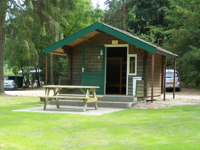 Een van onze trekkershutten op de Veluwe.